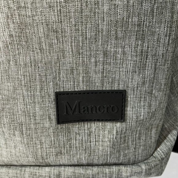 Mancro Gray Laptop Backpack Bag With USB Charging Port For Travel / Business - Picture 4 of 11